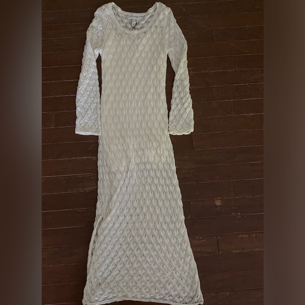 GORGEOUS NEW w Tag Olive & Oak Off white crochet dress L/ XL